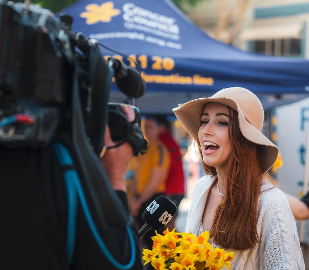 Daffodil Day media interview brisbane